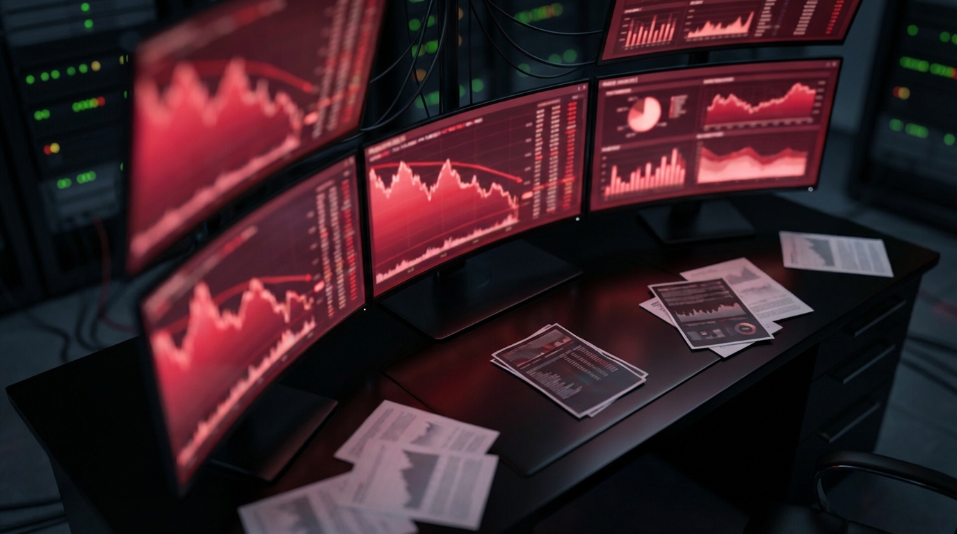 주식 시장 하락을 표현한 고급스러운 금융 이미지, AI generated