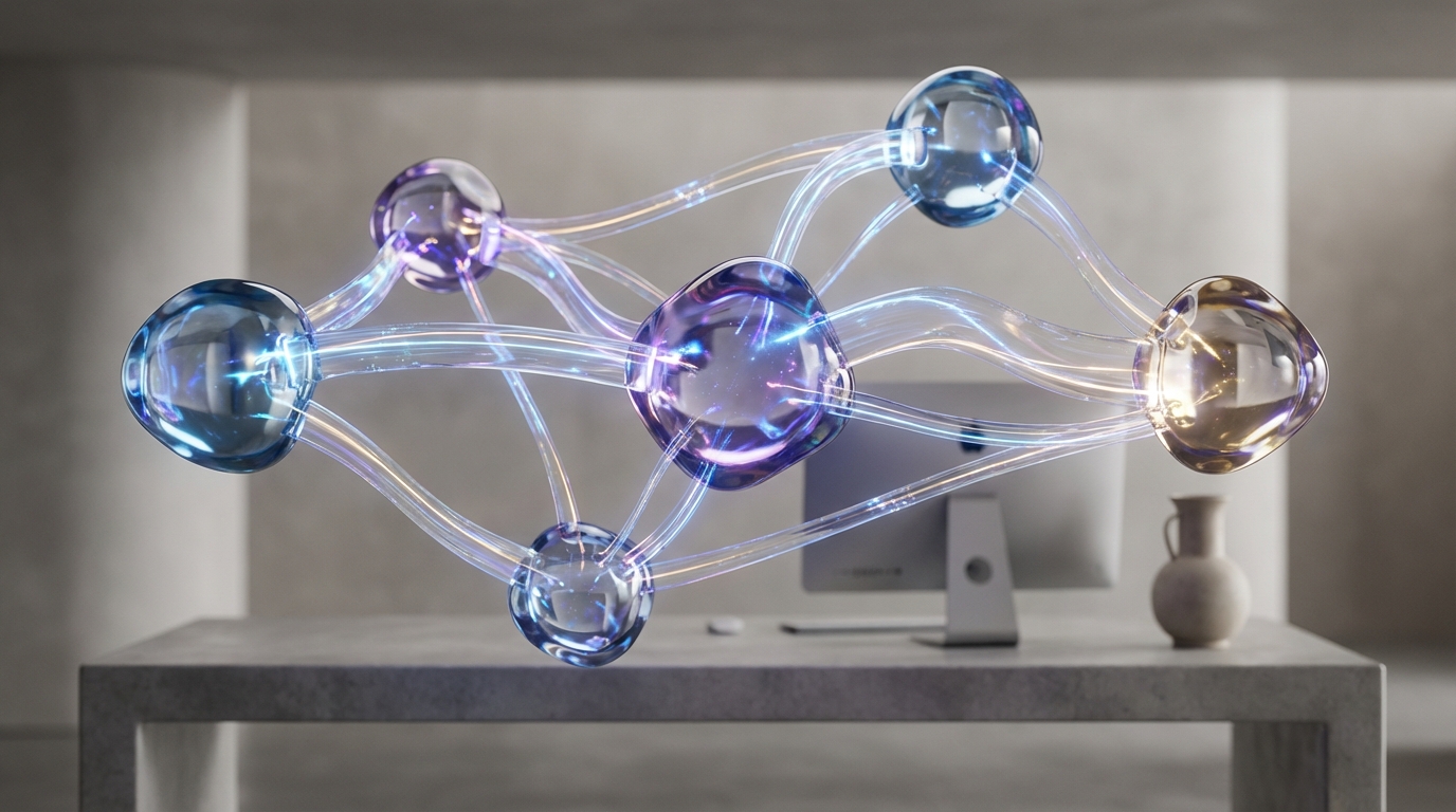 AI 도구들이 연결된 자동화 파이프라인 컨셉, AI generated