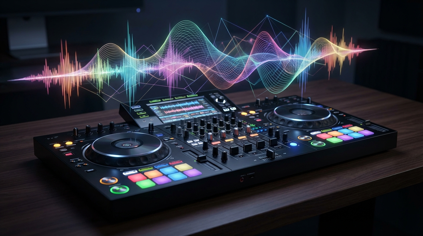AI DJ 음악 프로듀싱 장비, AI generated