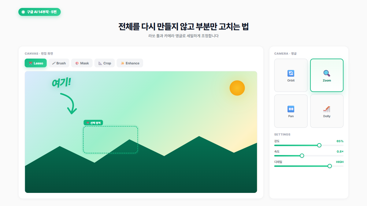 구글 AI 14부작 인터페이스 재현 이미지