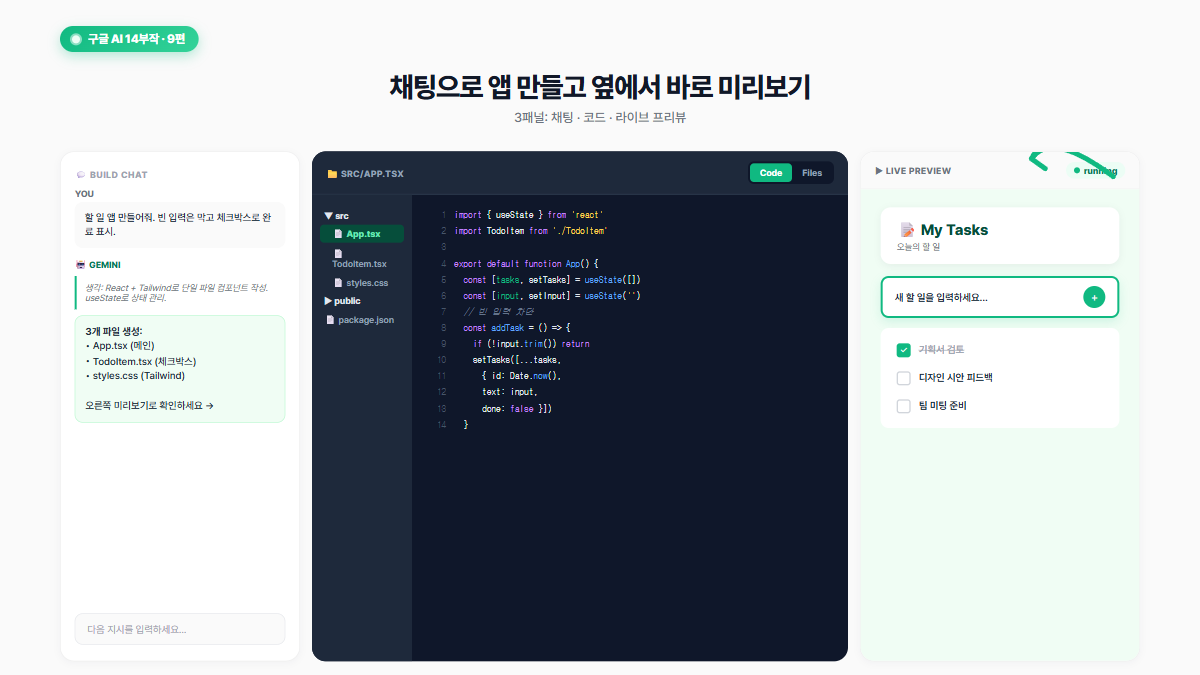 구글 AI 14부작 인터페이스 재현 이미지