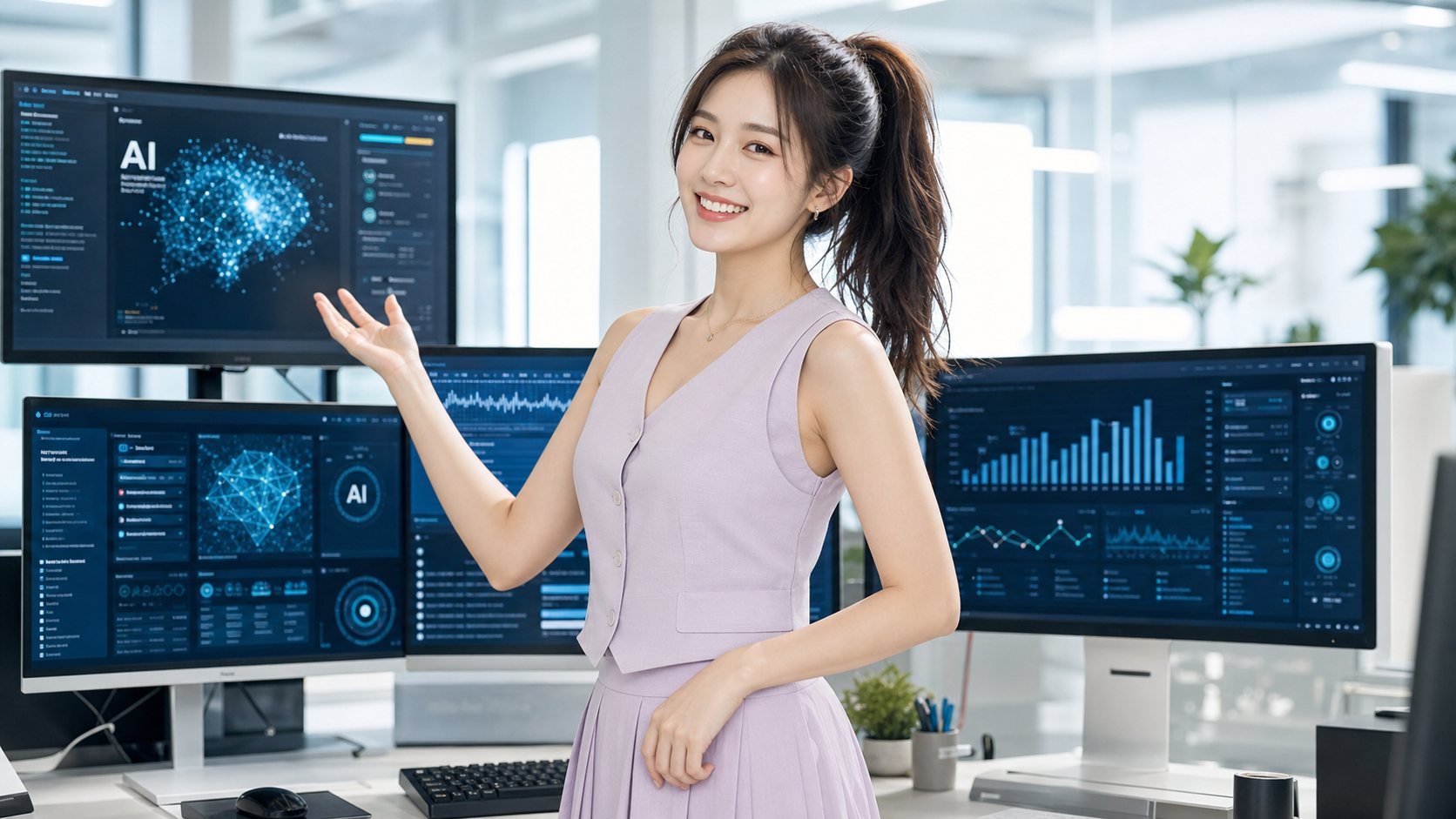 Codex 설정을 다루는 직장인 여성, AI generated