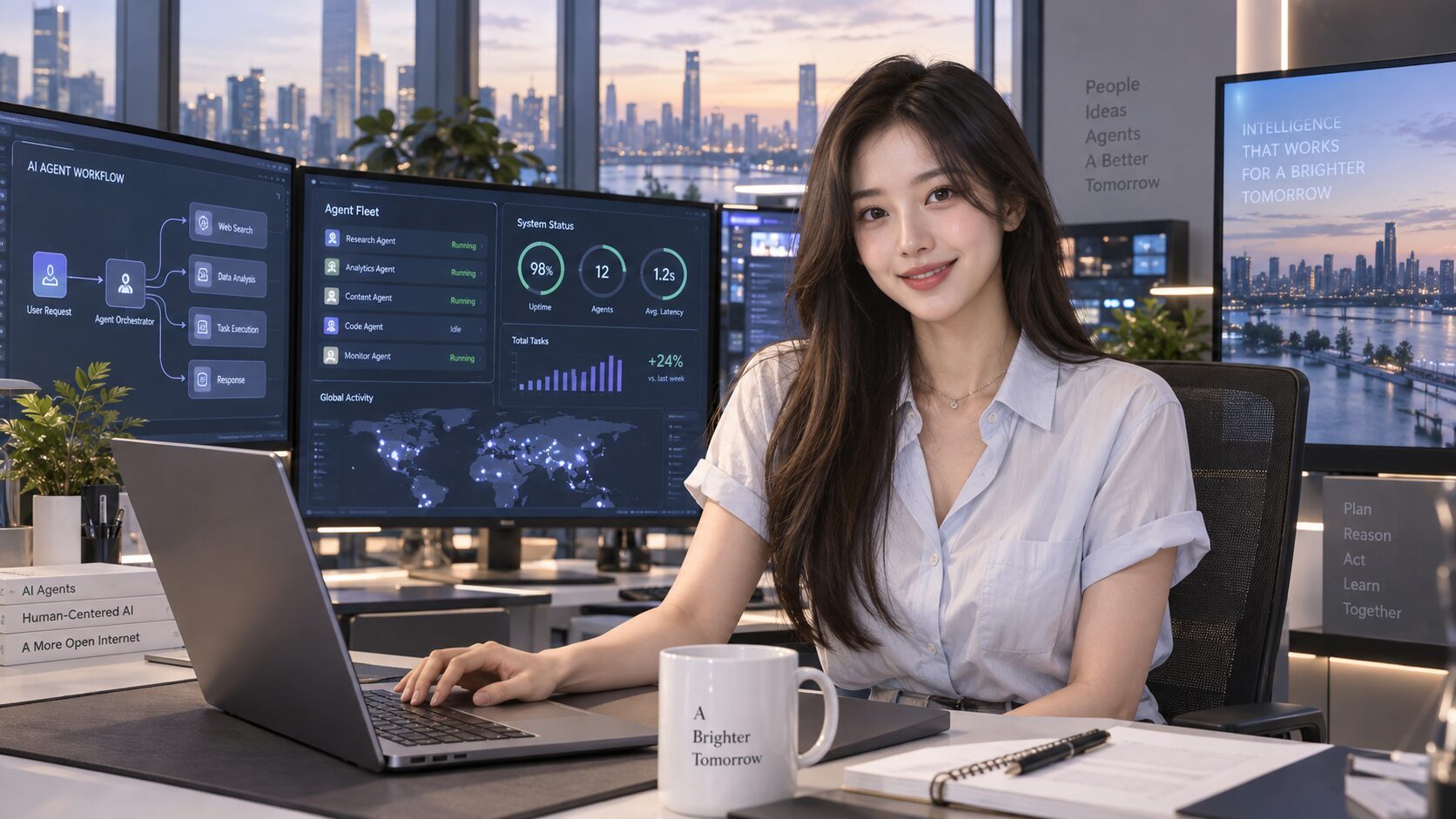 색인 현황 데이터를 확인하는 모습, AI generated